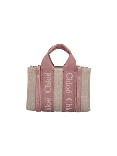 Chloé Mini Tote Bag "woody" In Sand