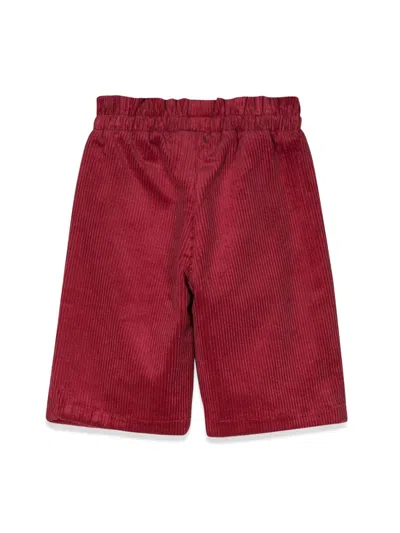 Chloé Mini Velvet Pants For Girls In Red