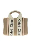 Chloé Mini Woody Canvas Logo-detail Tote Bag