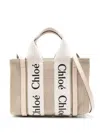 Chloé Mini Woody Linen Tote Bags