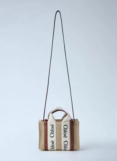 Chloé Mini Woody Tote Bag In Brown
