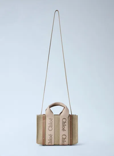 Chloé Mini Woody Tote Bag In Brown