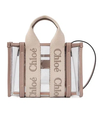 CHLOÉ CHLOÉ WOODY LOGO DETAILED MINI TOTE BAG