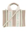 Chloé Woody Linen Small Tote Bag In Nude