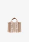 Chloé Mini Woody Tote Bag In Sand