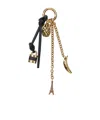 Chloé Chain Keyrings With Padlock Pineapple Banana Eiffel Tower In Brown