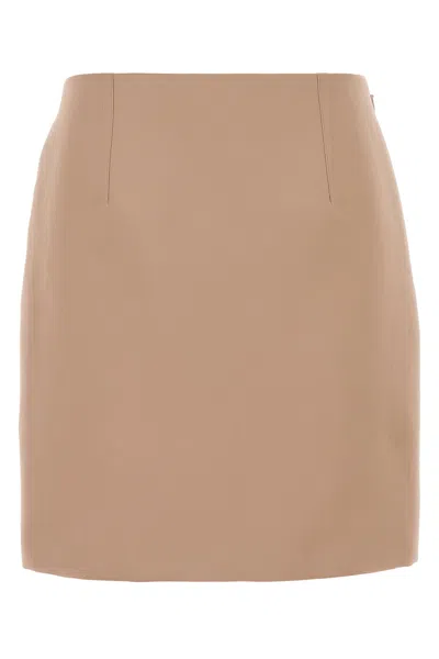 Chloé Powder Pink Satin Mini Skirt In Brown