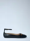 Chloé Leather Ballerina Shoes Featuring Buckle Detail In Black