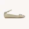 Chloé Misty Ballerina Green Size 8 100% Lambskin In Neutral