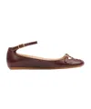 Chloé Ankle-strap Perforated Ballet Flats In Purple