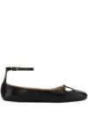 Chloé Leather Ballerina Shoes Featuring Buckle Detail In Black