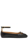 Chloé Chloe Misty Cut-out Leather Ballet Flats In Black