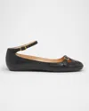 Chloé Chloe Misty Cut-out Leather Ballet Flats In Black