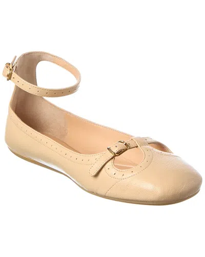Chloé Misty Leather Ballerina Flat In Nude