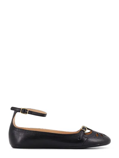 Chloé Misty Leather Ballerinas In Black