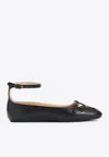 Chloé Chloe Misty Cut-out Leather Ballet Flats In Black