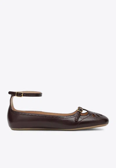 CHLOÉ MISTY NAPPA LEATHER BALLET FLATS