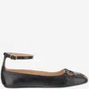 Chloé Misty Laser-cut Leather Ballet Flats In Black