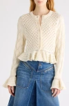 Chloé Latte-colored Crochet Cardigan In Blend In Neutral