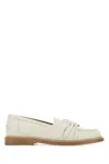 Chloé Leather Loafers With Draped Lamb Nappa Inserts In White