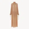 Chloé Long Silk Dress In Brown