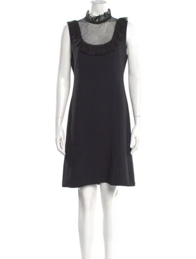Pre-owned Chloé Mock Neck Knee-length Dress In Black