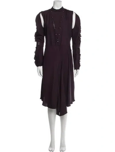 Pre-owned Chloé Mock Neck Knee-length Dress In Purple