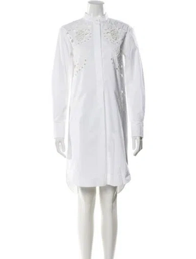 Pre-owned Chloé Mock Neck Knee-length Dress In White