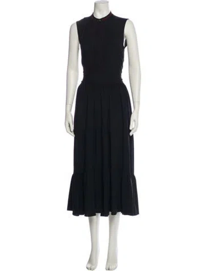 Pre-owned Chloé Mock Neck Long Dress In Black