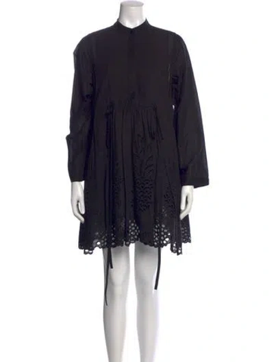 Pre-owned Chloé Mock Neck Mini Dress In Black
