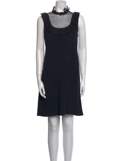 Pre-owned Chloé Mock Neck Mini Dress In Black