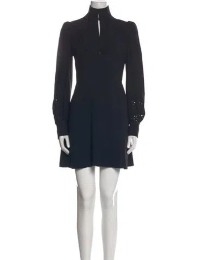Pre-owned Chloé Mock Neck Mini Dress In Black