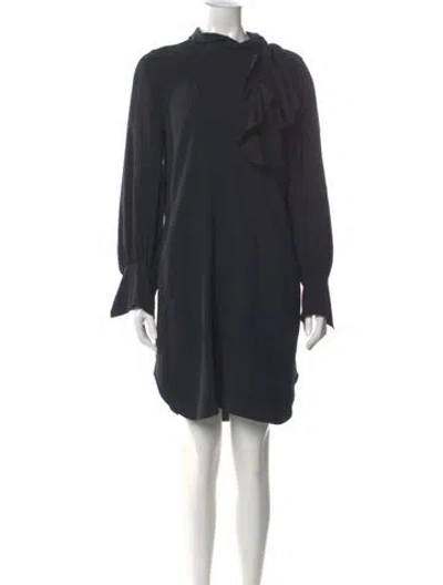 Pre-owned Chloé Mock Neck Mini Dress In Black