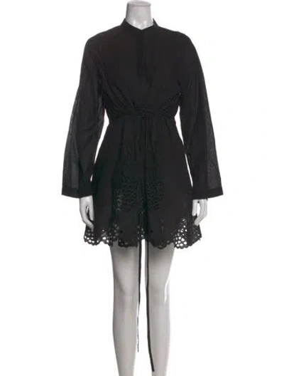 Pre-owned Chloé Mock Neck Mini Dress In Black