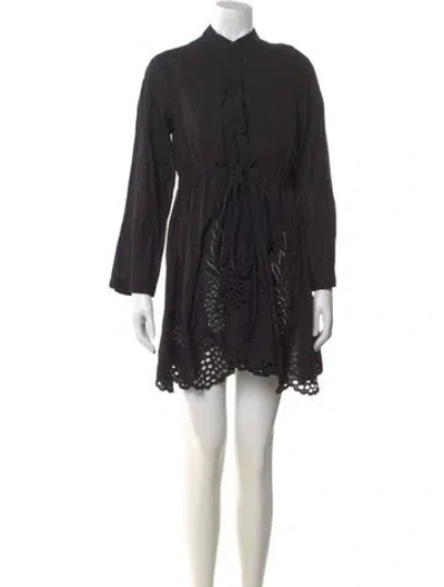 Pre-owned Chloé Mock Neck Mini Dress In Gray