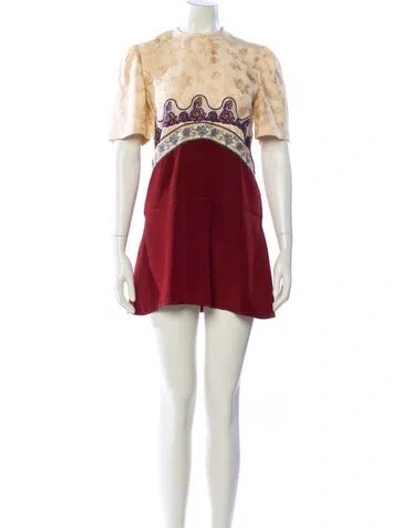 Pre-owned Chloé Mock Neck Mini Dress In Red