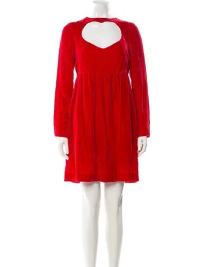 Pre-owned Chloé Mock Neck Mini Dress W/ Tags In Red