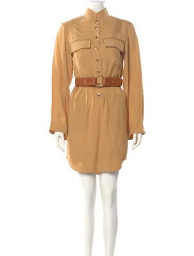 Pre-owned Chloé Mock Neck Mini Dress In Yellow