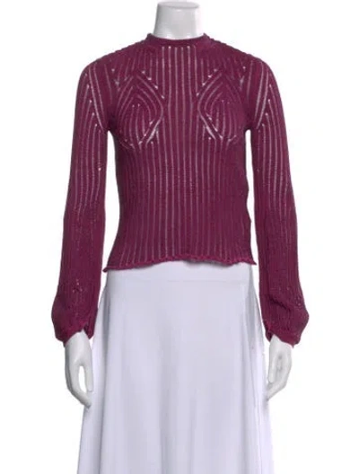 Pre-owned Chloé Mock Neck Sweater W/ Tags In Purple