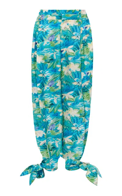 CHLOÉ CHLOÉ PRINTED BALLOON-LEG SILK TROUSERS