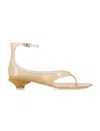 Chloé Modern Transparent Thong Sandals With Shell-shaped Heel And Adjustable Ankle Strap In Neutral