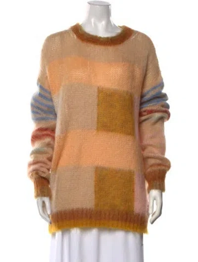 Pre-owned Chloé Mohair Colorblock Pattern Sweater In Multicolor