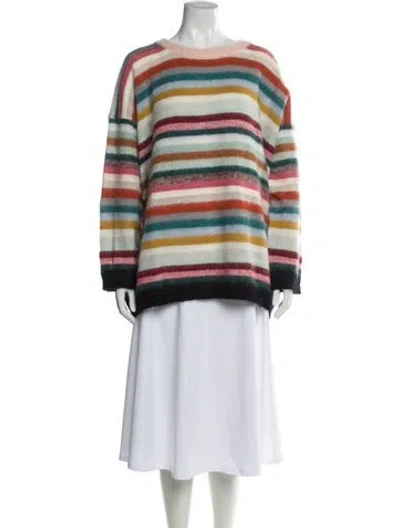 Pre-owned Chloé Mohair Striped Sweater In Blue