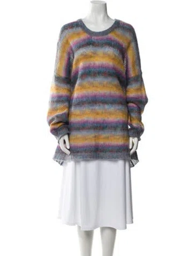 Pre-owned Chloé Mohair Striped Sweater In Blue
