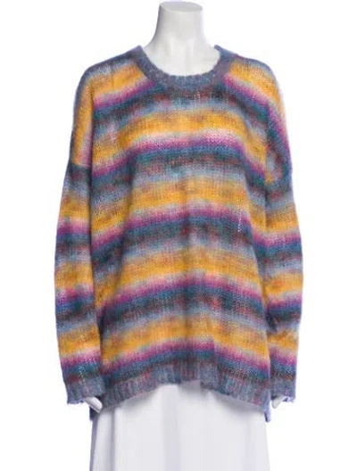 Pre-owned Chloé Mohair Striped Sweater In Blue