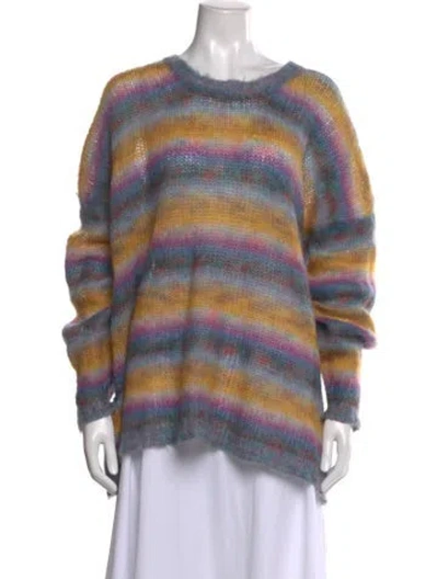 Pre-owned Chloé Mohair Striped Sweater In Blue