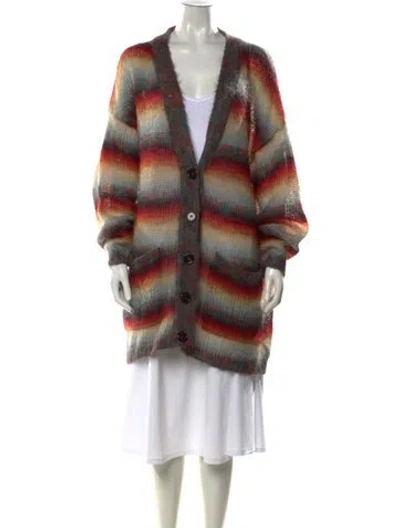 Pre-owned Chloé Mohair Striped Sweater In Blue