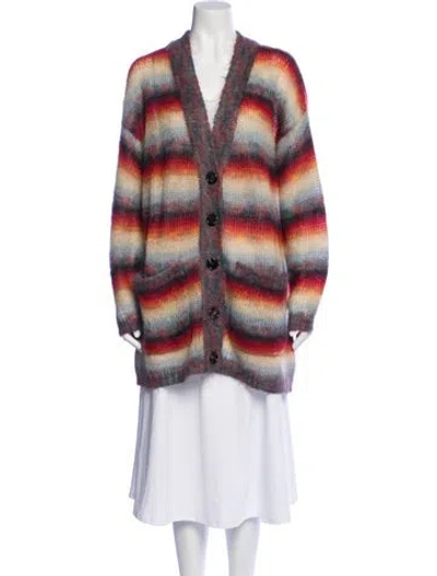 Pre-owned Chloé Mohair Striped Sweater In Neutral