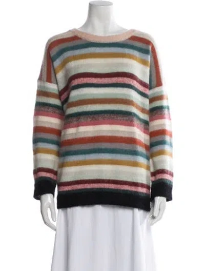 Pre-owned Chloé Mohair Striped Sweater In Neutral