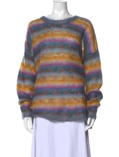 Pre-owned Chloé Mohair Striped Sweater In Purple
